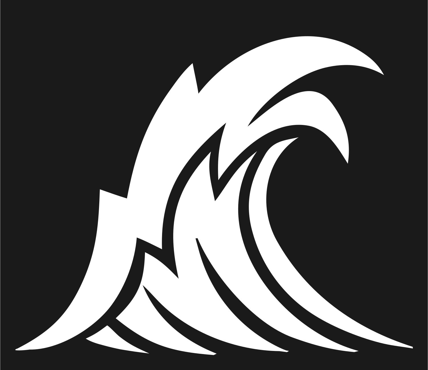 Hand-Drawn Crashing Wave Icon #1a1a1a/#ffffff