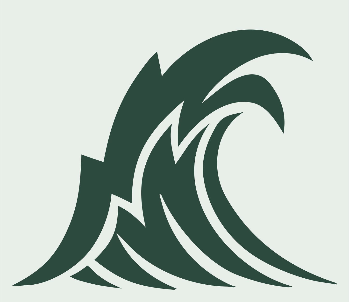 Hand-Drawn Crashing Wave Icon #e8efe9/#2d4a3e