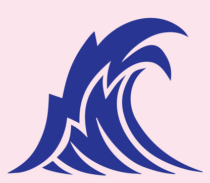 Hand-Drawn Crashing Wave Icon #fce4ec/#283593
