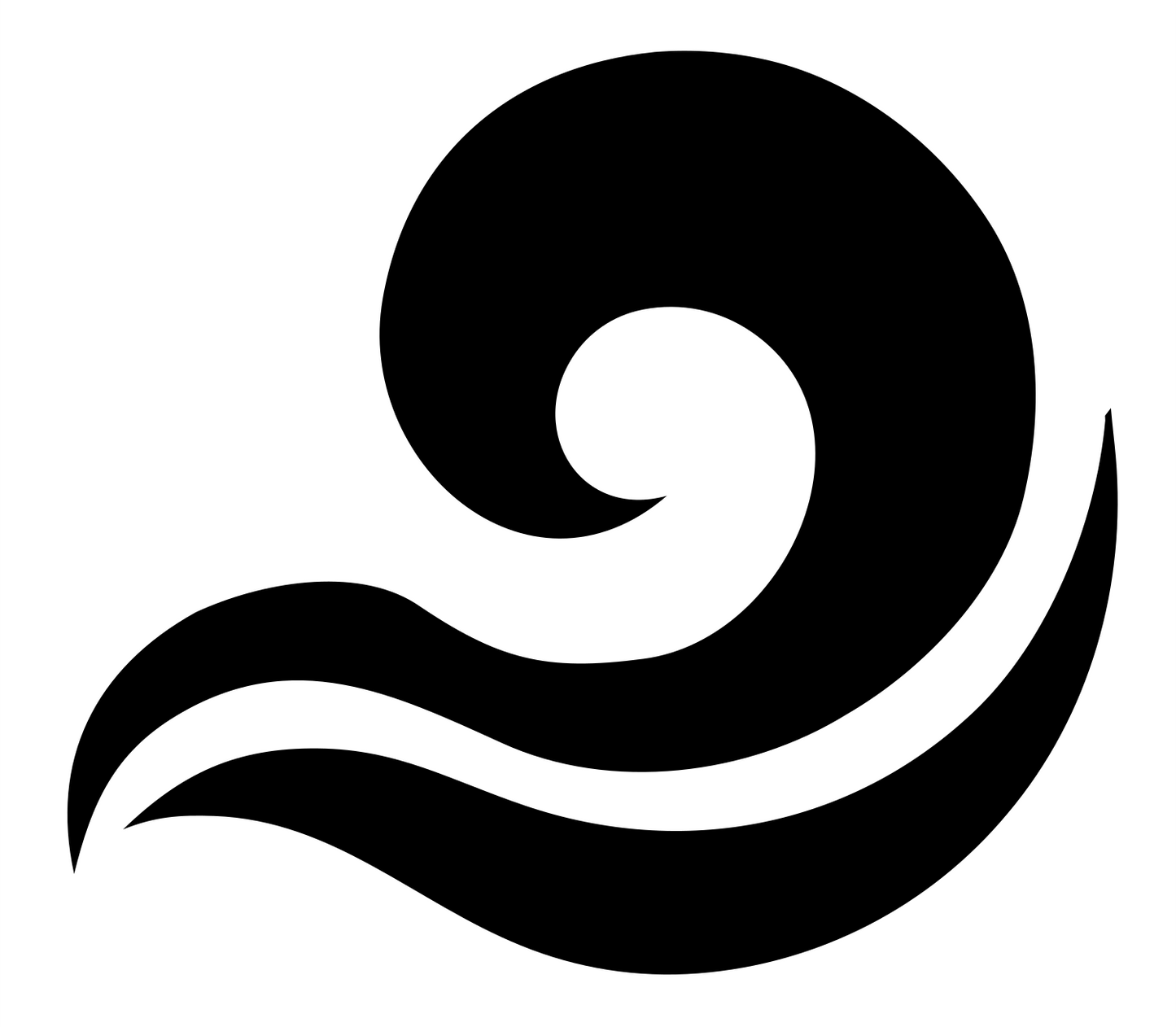 Hand-Drawn Spiral Wave Icon #ffffff/#000000
