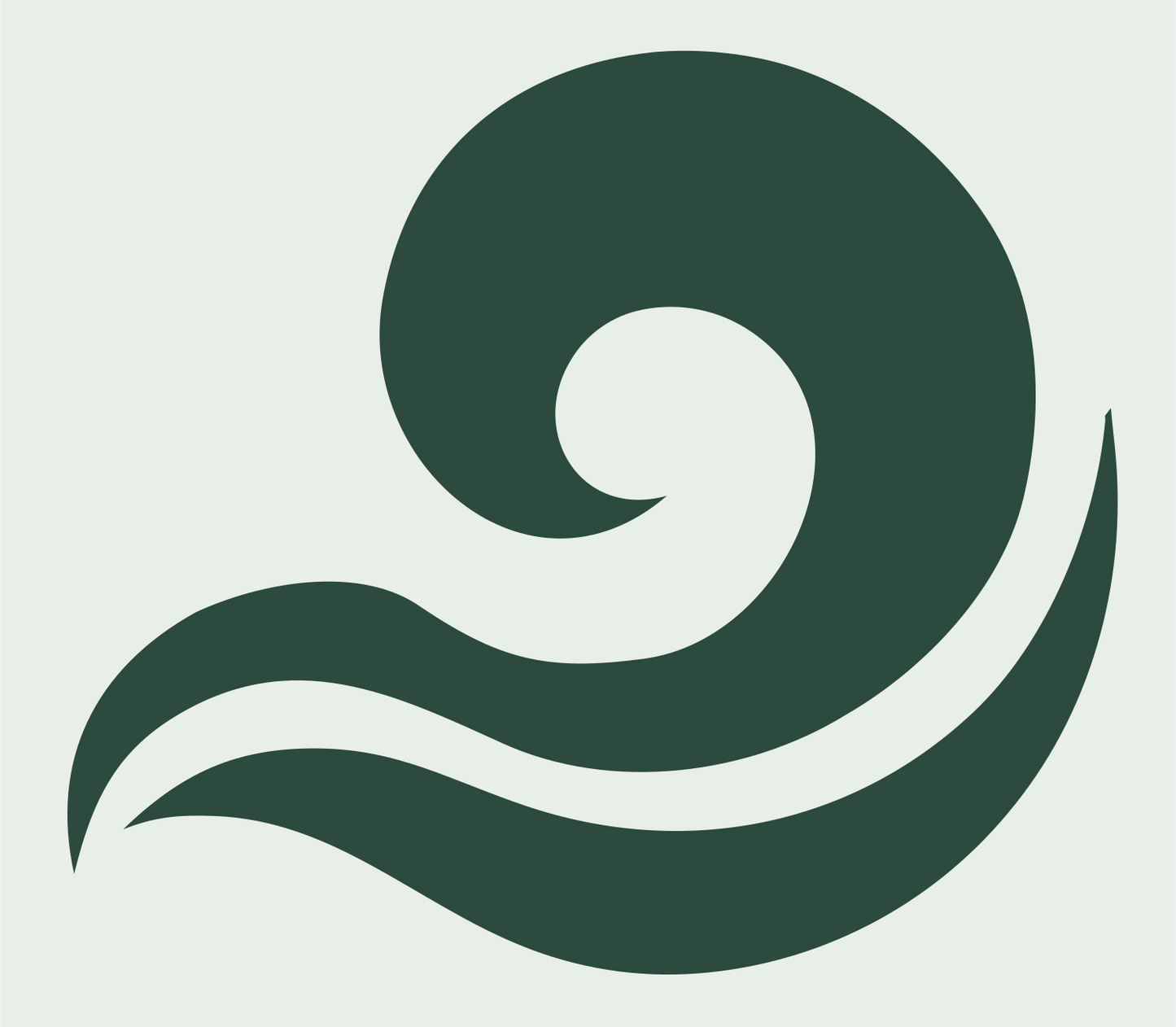 Hand-Drawn Spiral Wave Icon #e8efe9/#2d4a3e