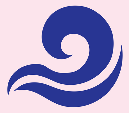 Hand-Drawn Spiral Wave Icon #fce4ec/#283593