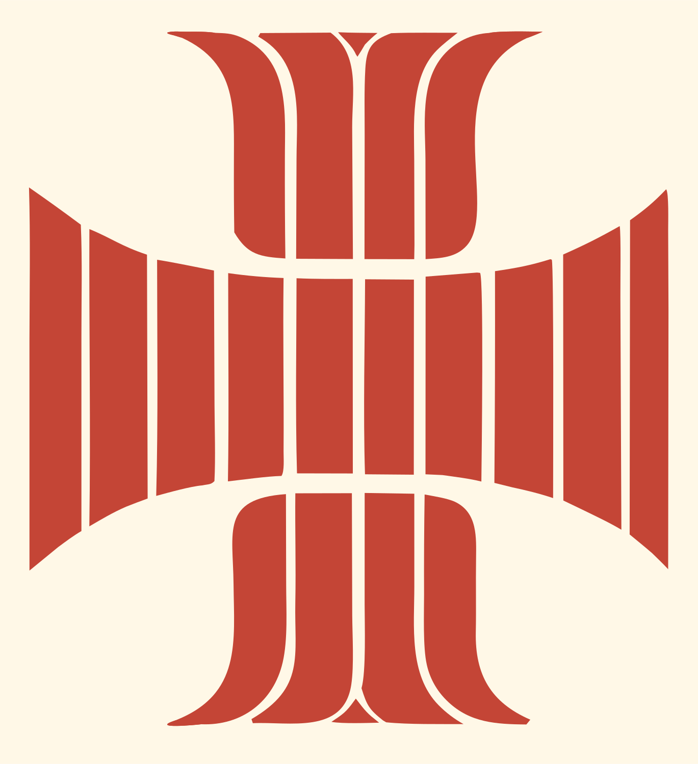 Bold Geometric Cross Emblem #fff8e7/#c44536