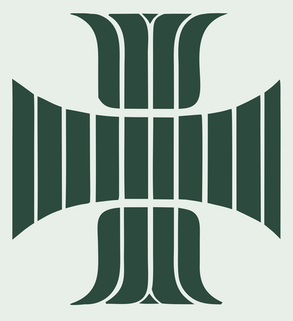 Bold Geometric Cross Emblem #e8efe9/#2d4a3e