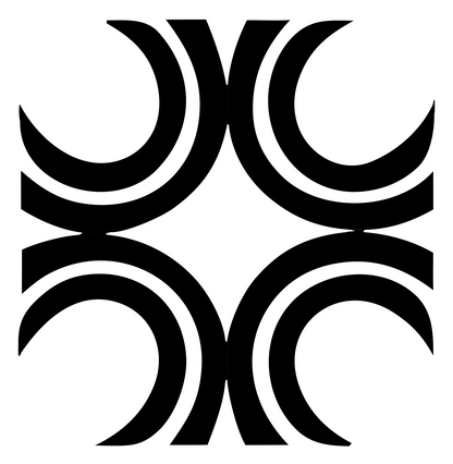 Bold Crescent Cross Mark #ffffff/#000000
