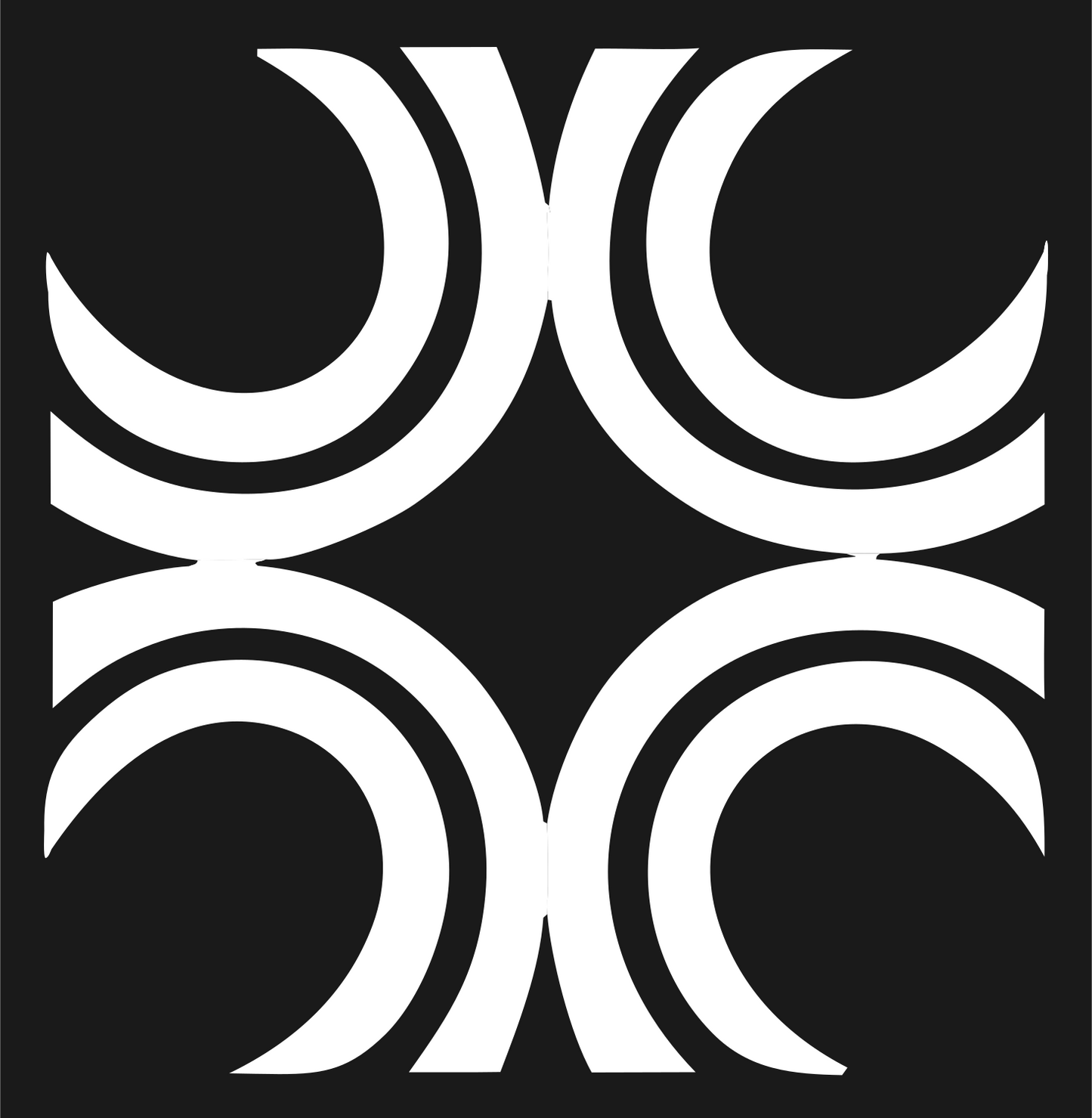 Bold Crescent Cross Mark #1a1a1a/#ffffff