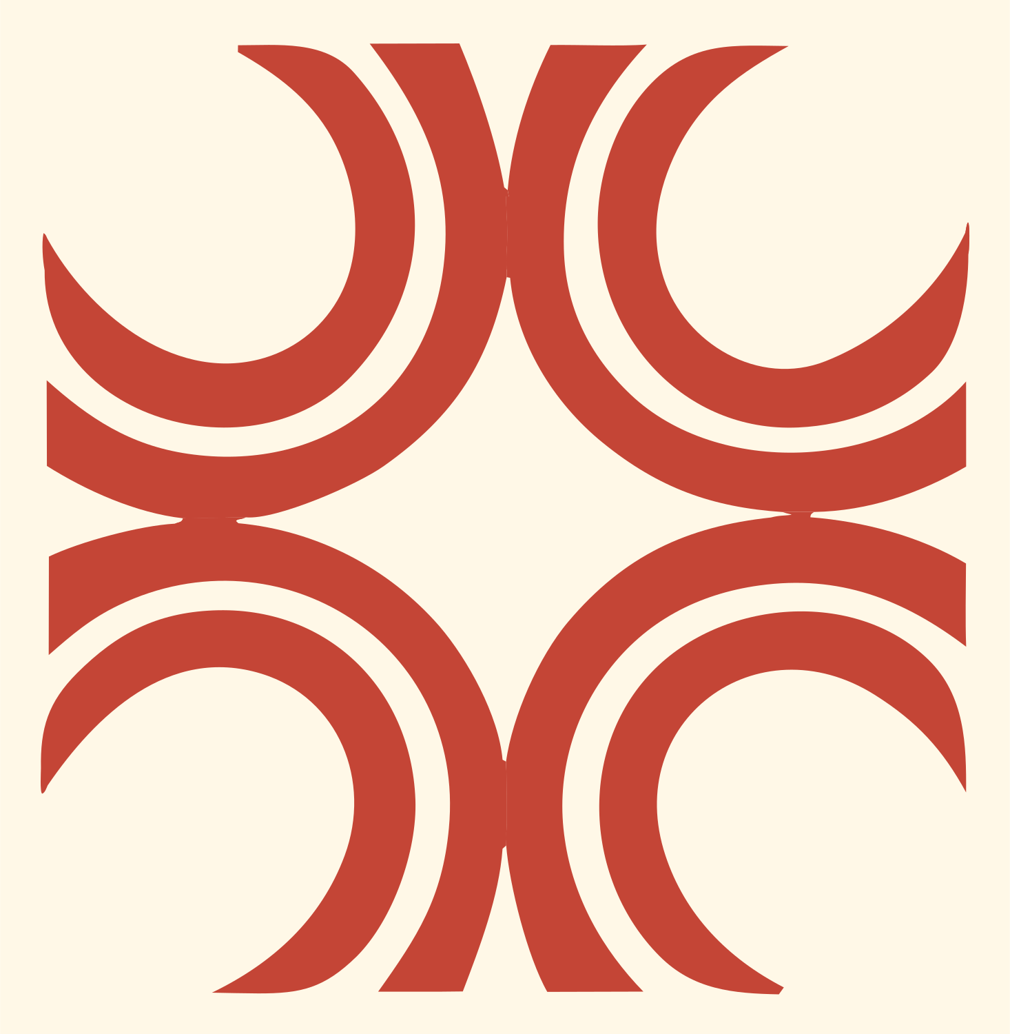 Bold Crescent Cross Mark #fff8e7/#c44536