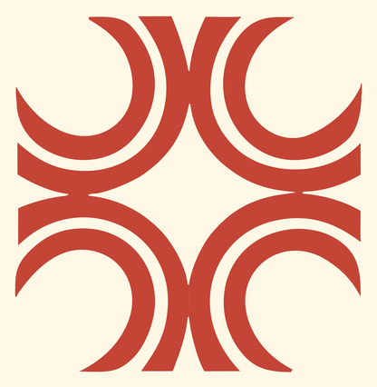Bold Crescent Cross Mark #fff8e7/#c44536