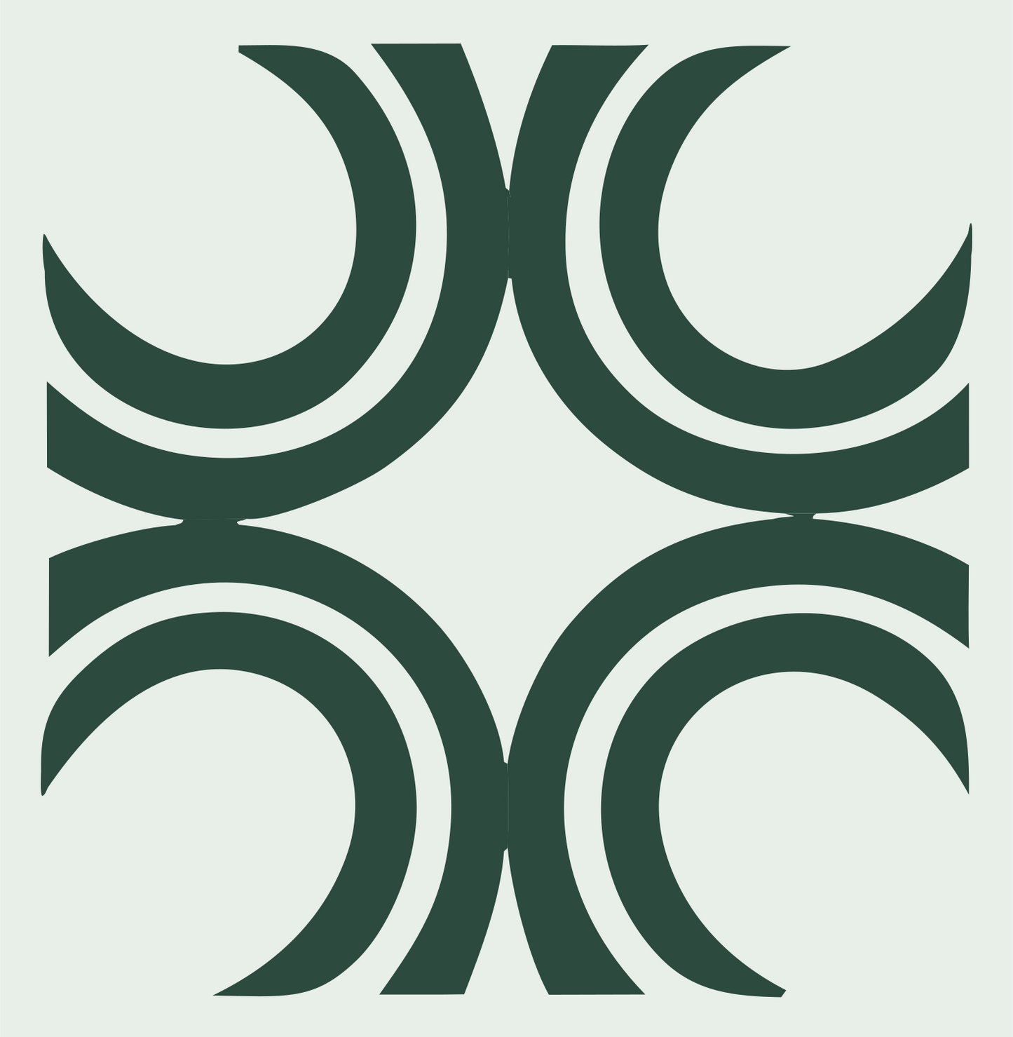 Bold Crescent Cross Mark #e8efe9/#2d4a3e