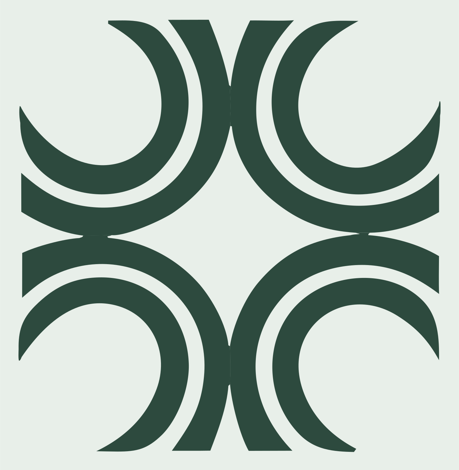 Bold Crescent Cross Mark #e8efe9/#2d4a3e