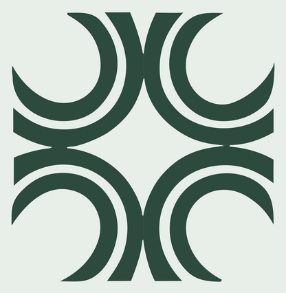 Bold Crescent Cross Mark #e8efe9/#2d4a3e