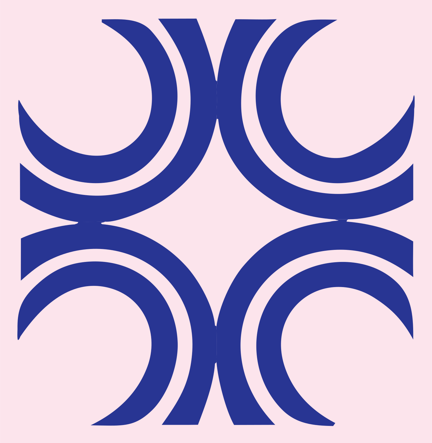 Bold Crescent Cross Mark #fce4ec/#283593