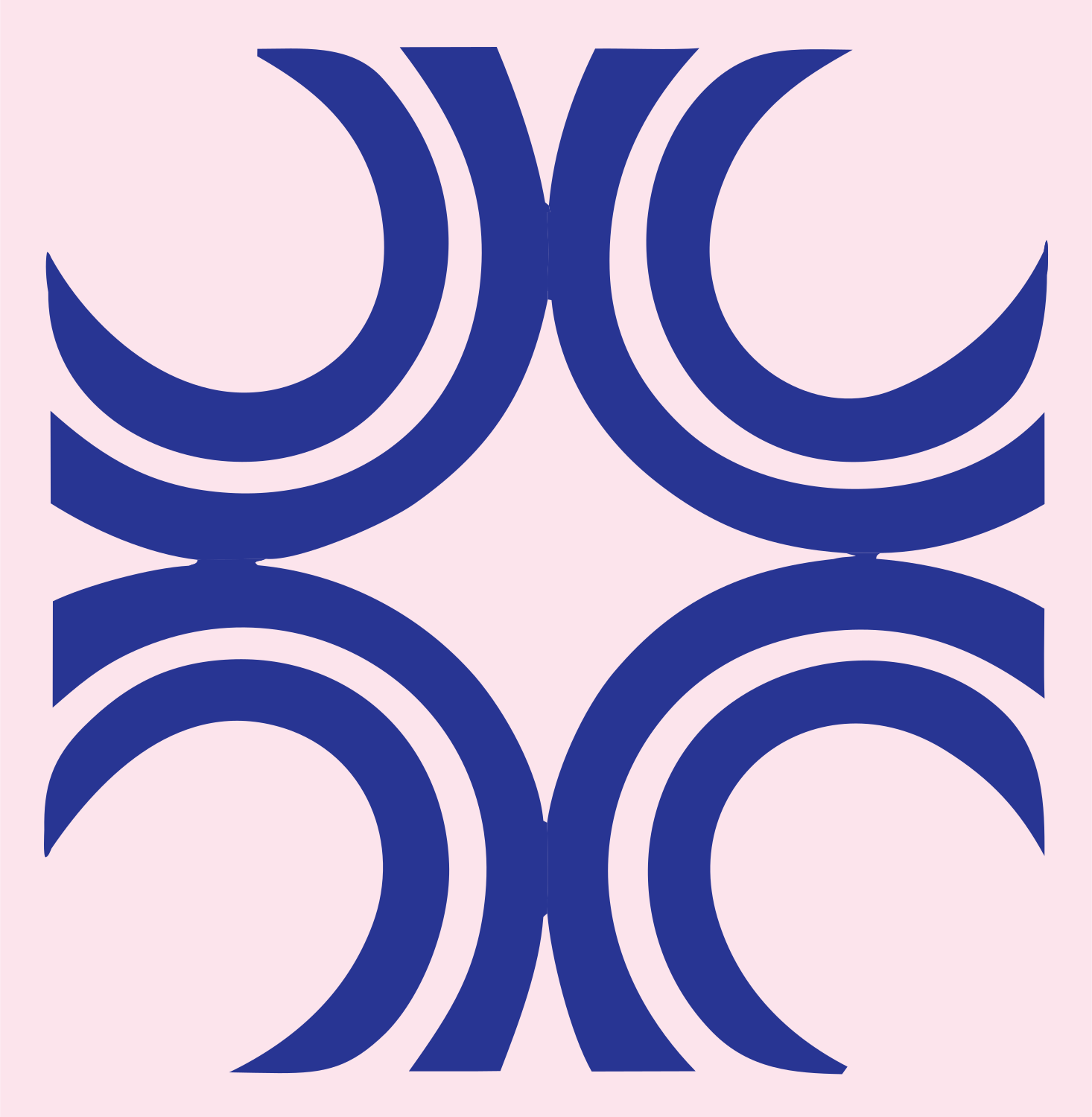 Bold Crescent Cross Mark #fce4ec/#283593