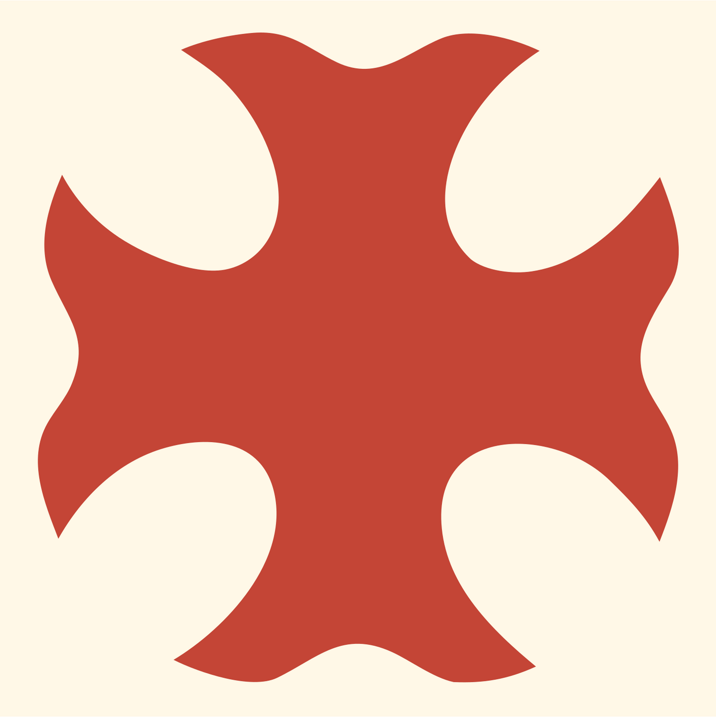 Iron Cross Badge #fff8e7/#c44536