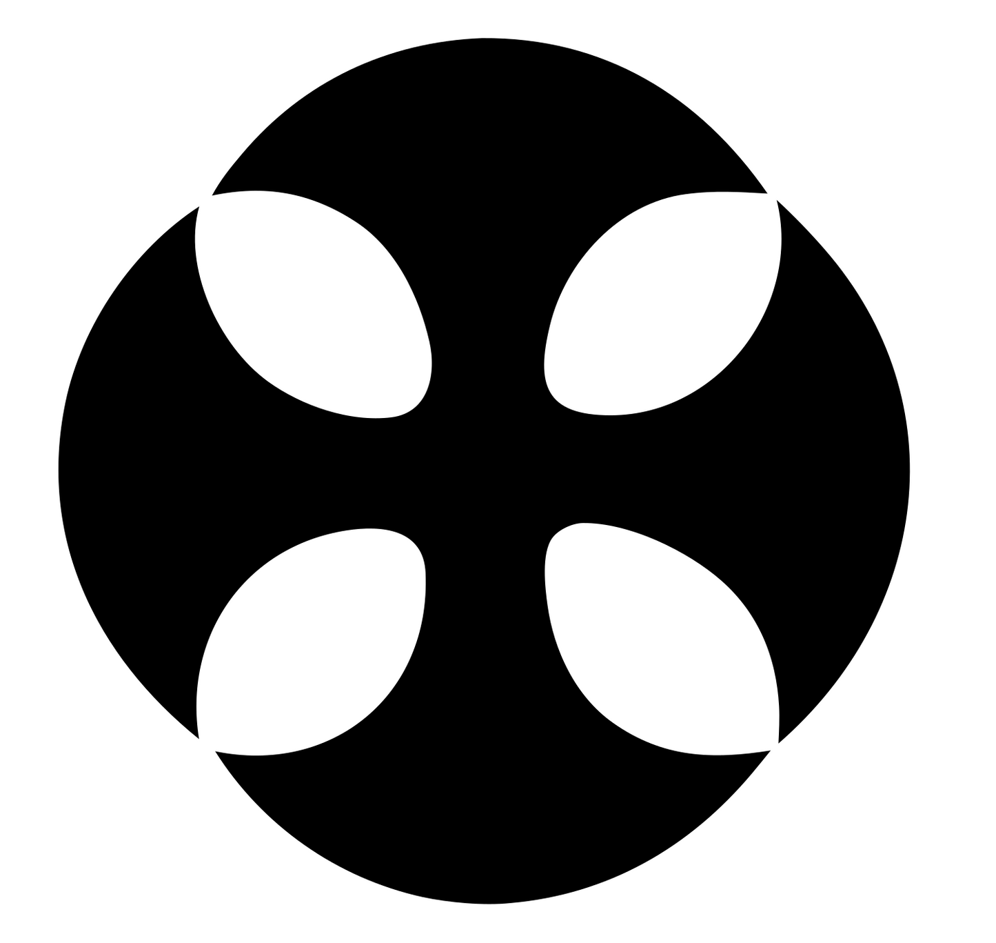 Negative Space Cross Circle Badge #ffffff/#000000