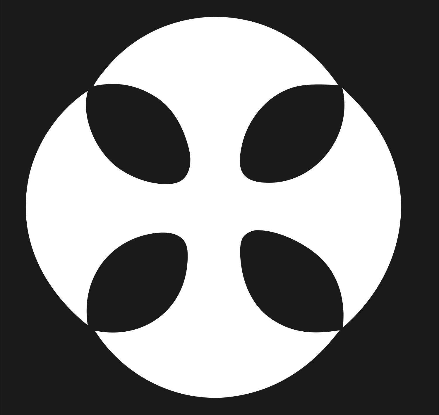 Negative Space Cross Circle Badge #1a1a1a/#ffffff