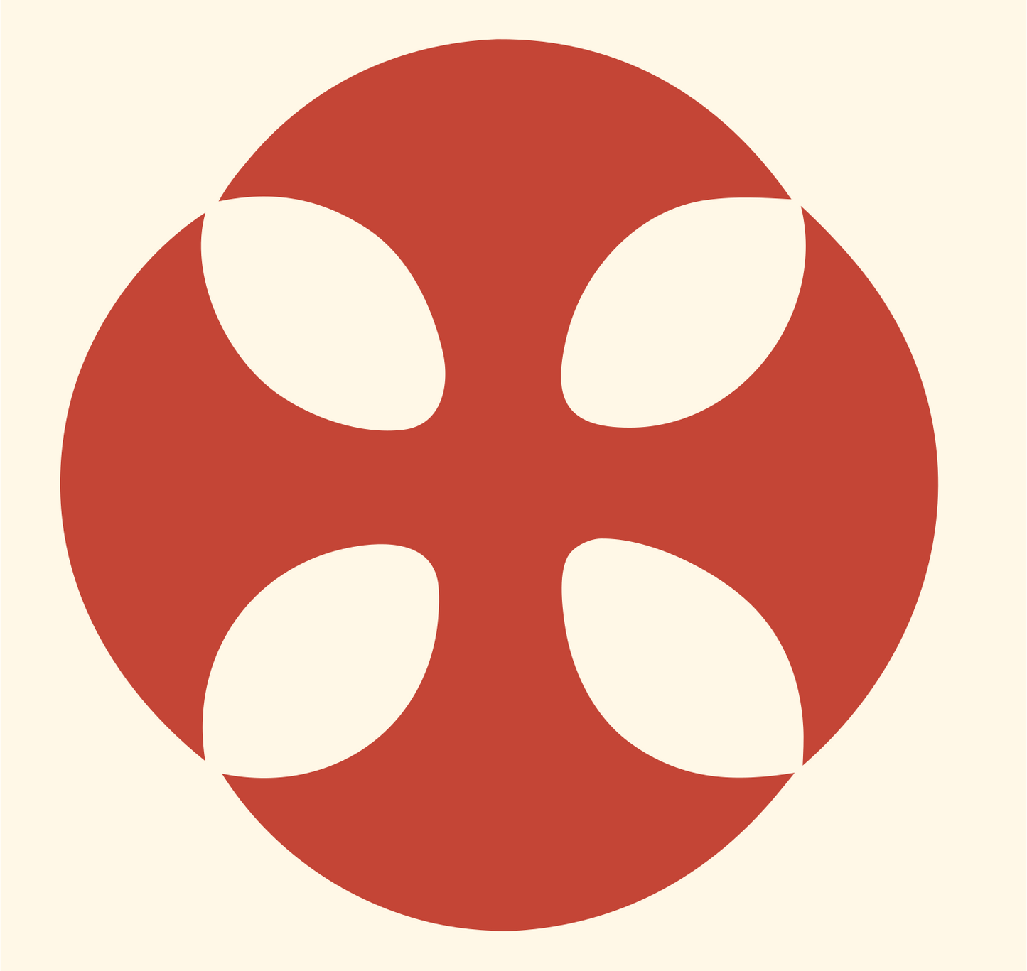 Negative Space Cross Circle Badge #fff8e7/#c44536
