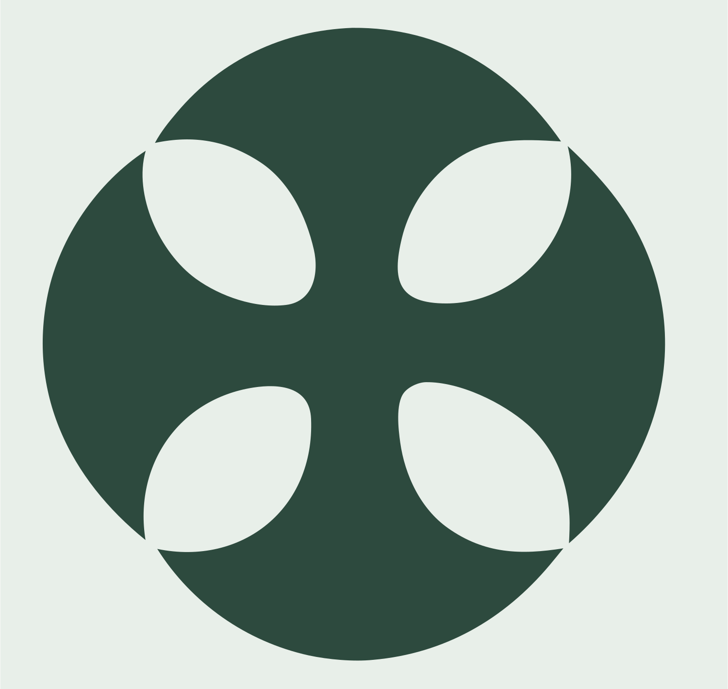 Negative Space Cross Circle Badge #e8efe9/#2d4a3e