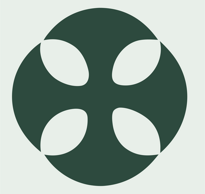 Negative Space Cross Circle Badge #e8efe9/#2d4a3e