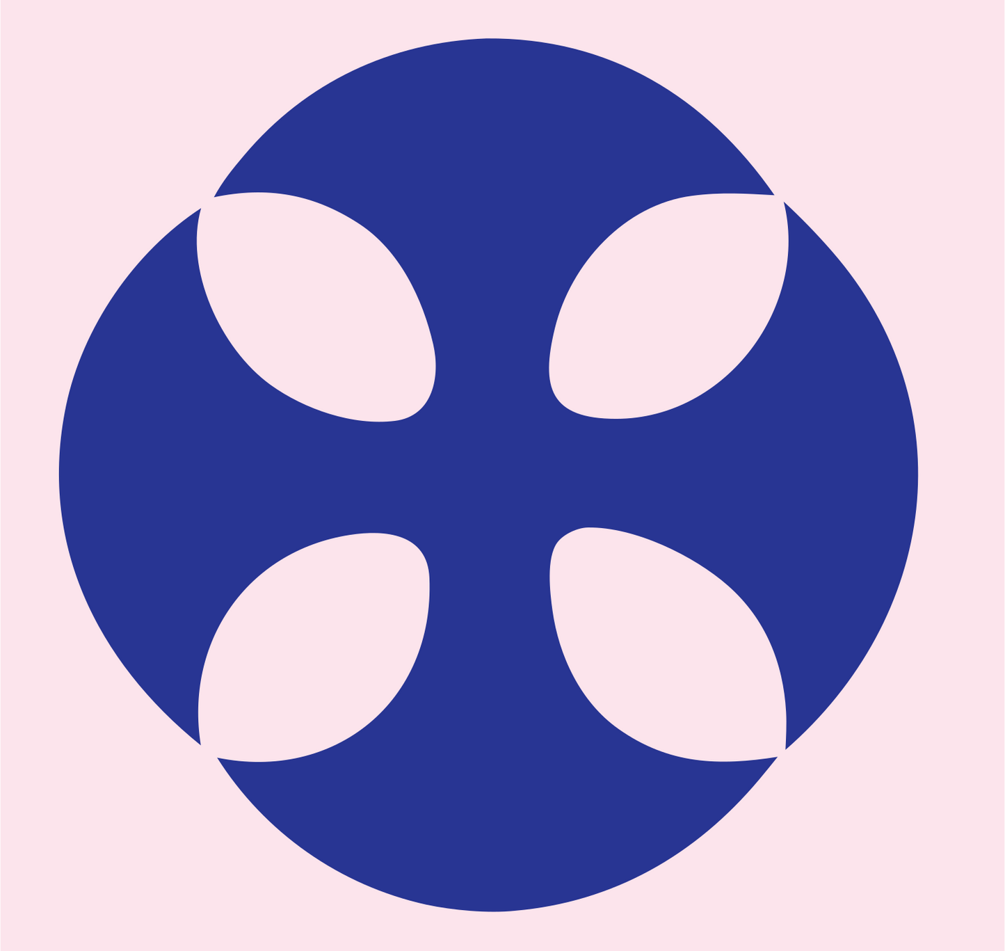 Negative Space Cross Circle Badge #fce4ec/#283593