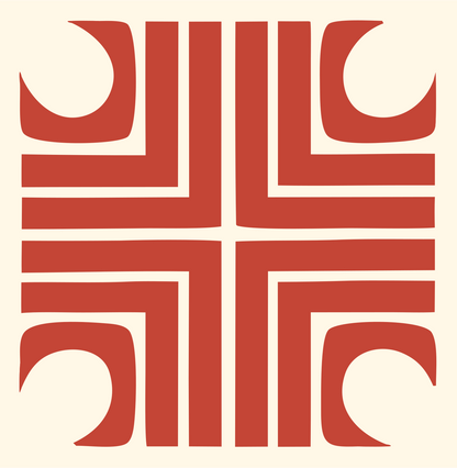 Bold Square Cross Icon #fff8e7/#c44536
