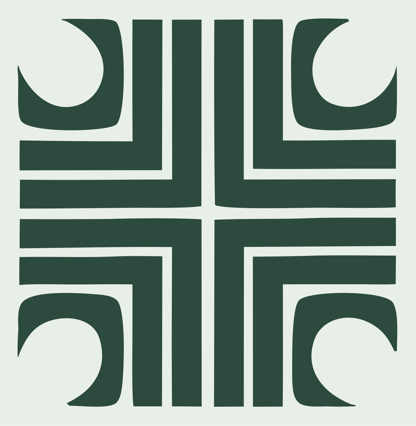 Bold Square Cross Icon #e8efe9/#2d4a3e
