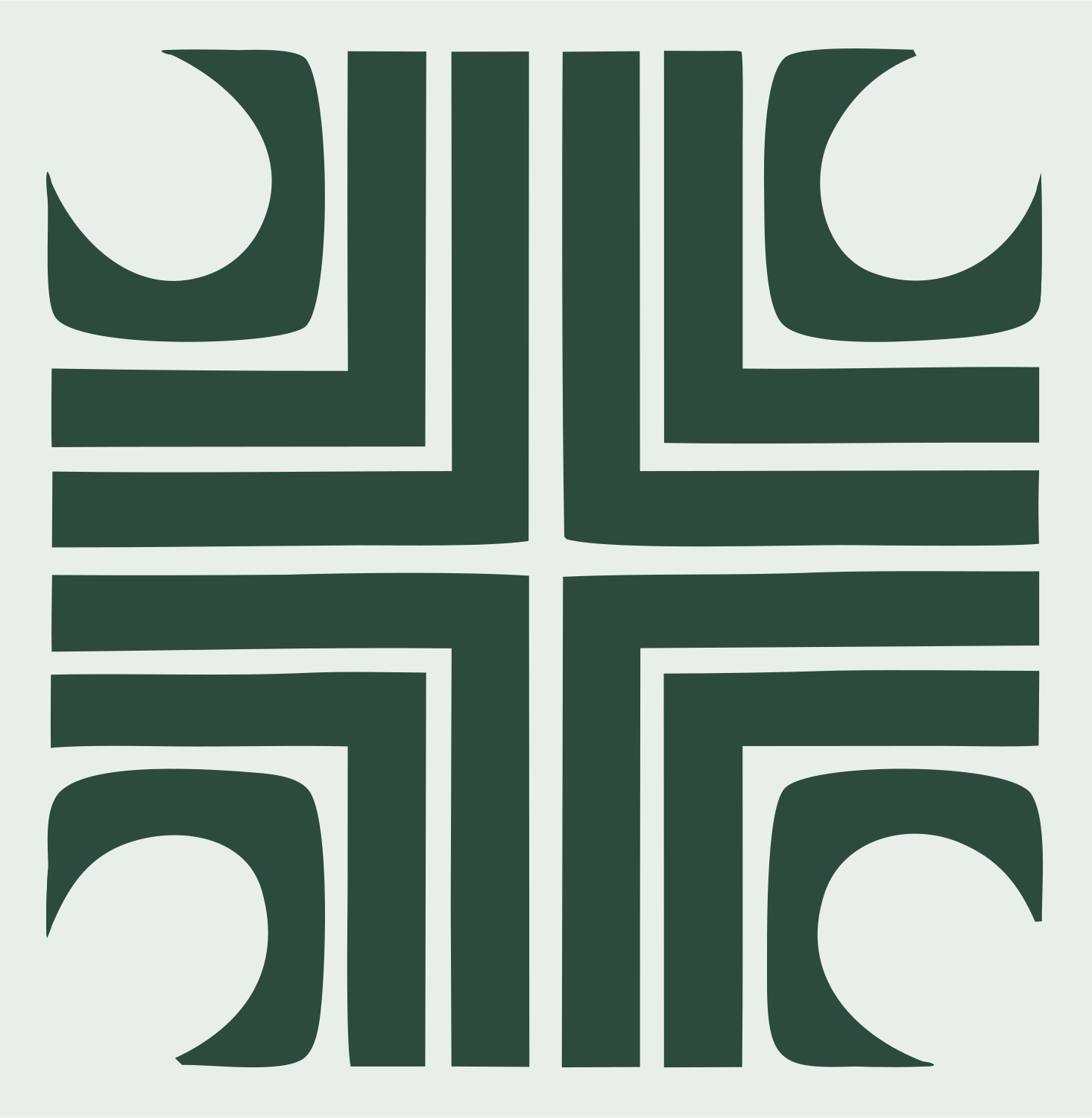 Bold Square Cross Icon #e8efe9/#2d4a3e