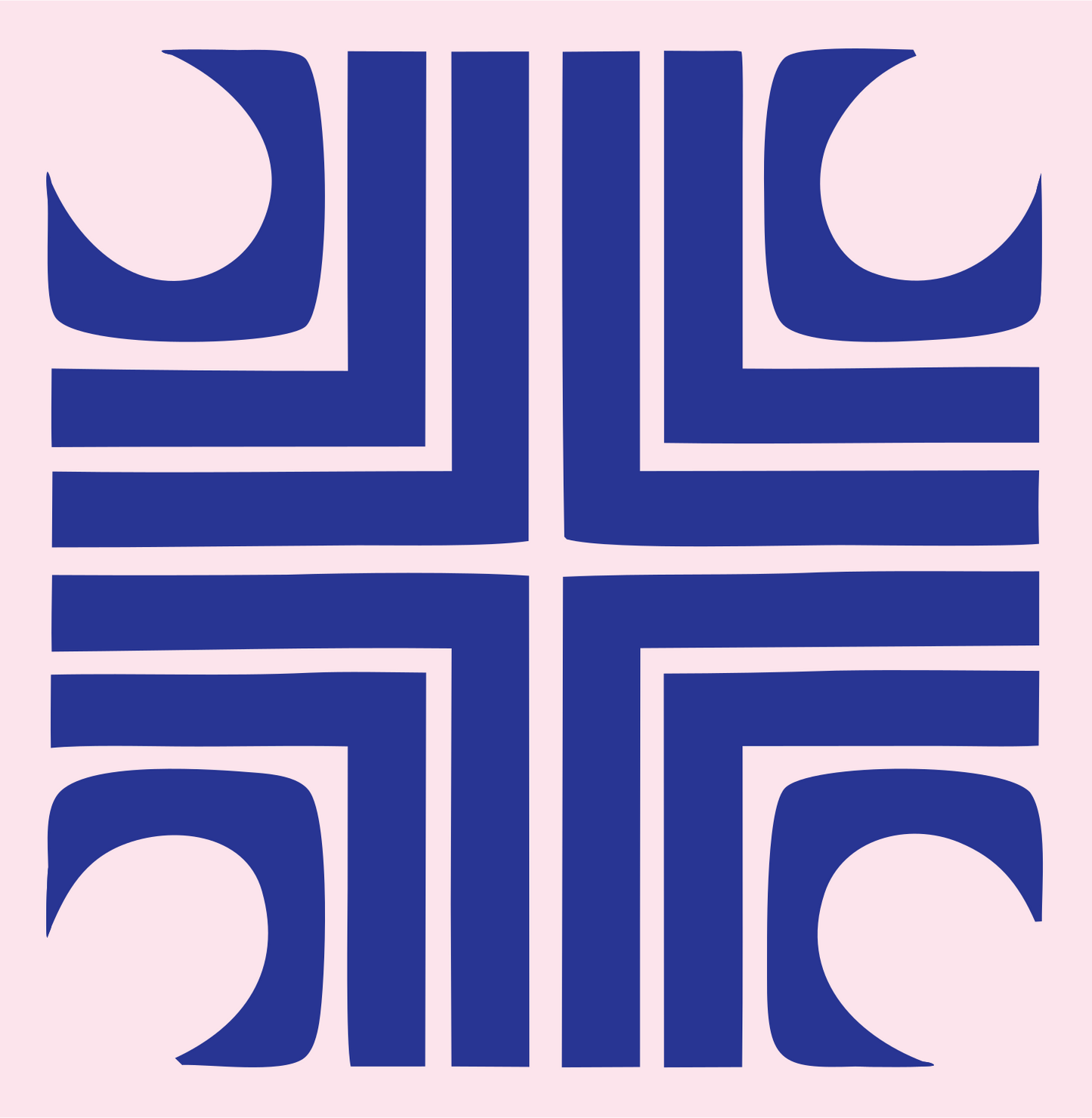Bold Square Cross Icon #fce4ec/#283593