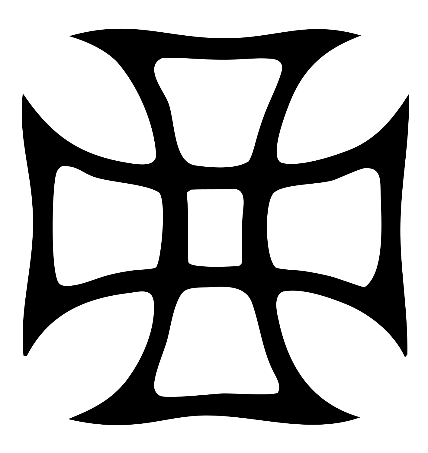 Bold Iron Cross Crest #ffffff/#000000