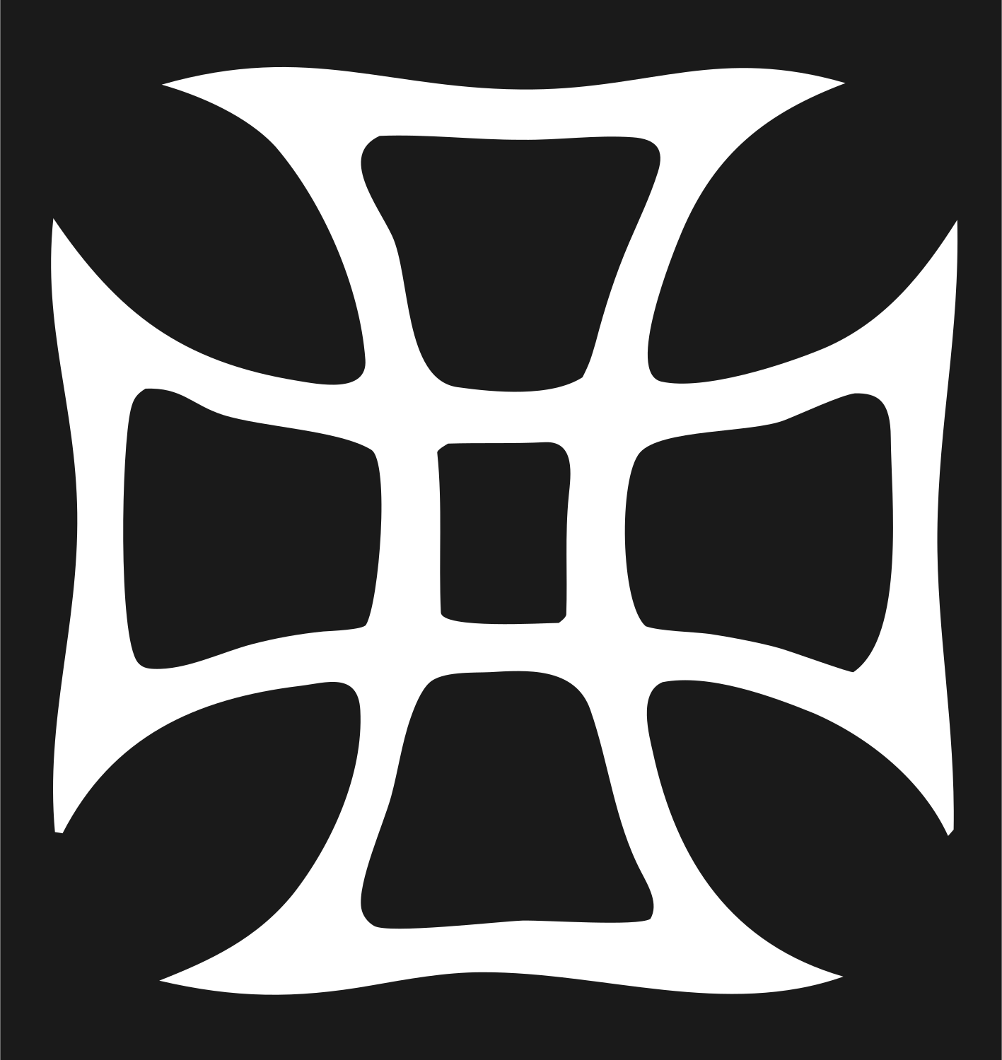Bold Iron Cross Crest #1a1a1a/#ffffff