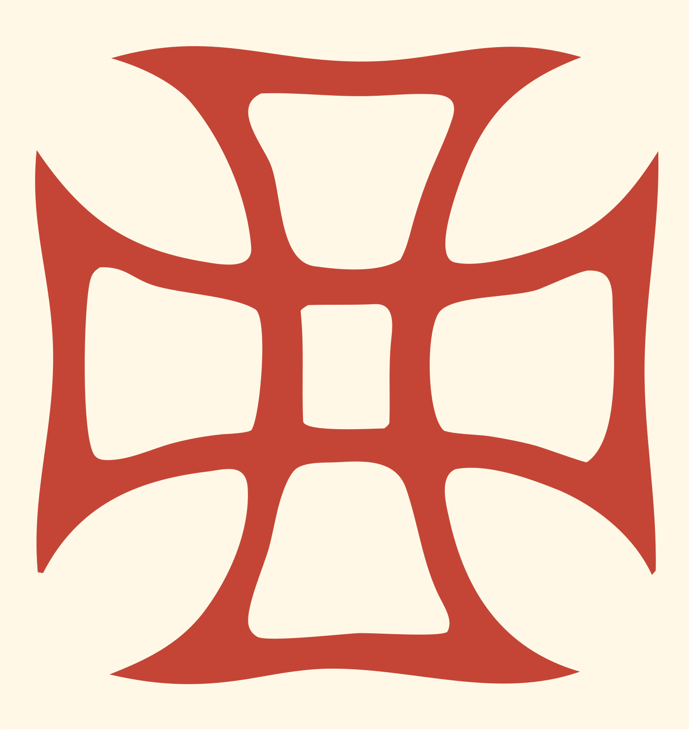 Bold Iron Cross Crest #fff8e7/#c44536