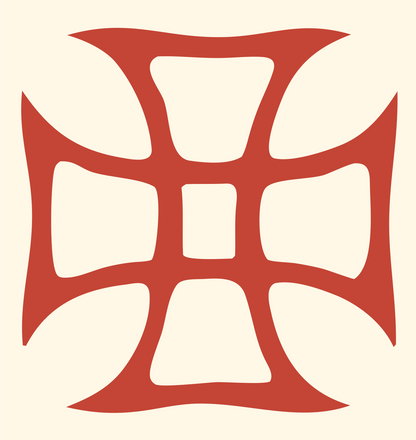 Bold Iron Cross Crest #fff8e7/#c44536