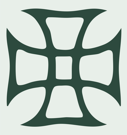 Bold Iron Cross Crest #e8efe9/#2d4a3e