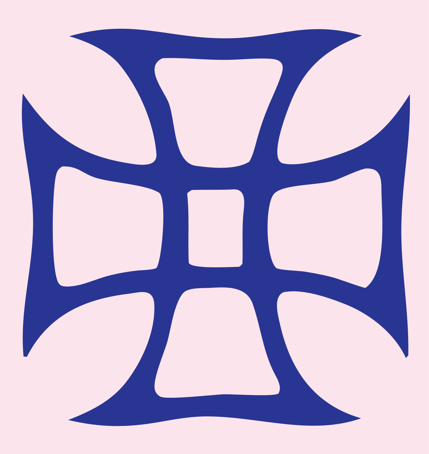 Bold Iron Cross Crest #fce4ec/#283593