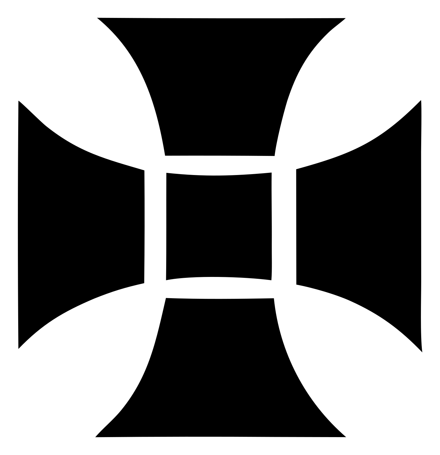 Maltese Cross Bold Mark #ffffff/#000000