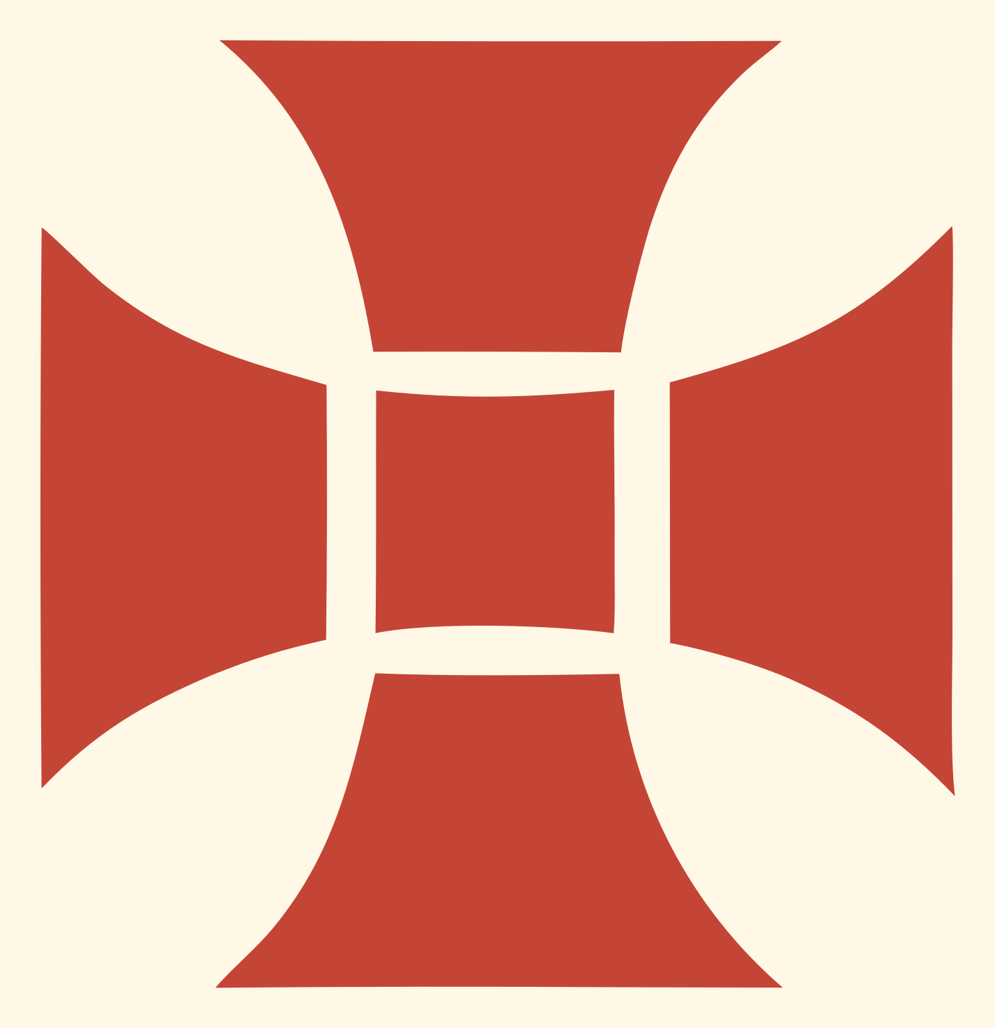 Maltese Cross Bold Mark #fff8e7/#c44536