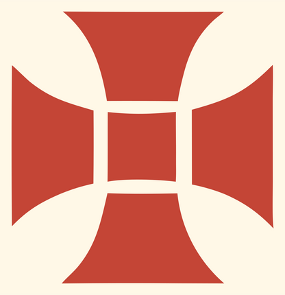 Maltese Cross Bold Mark #fff8e7/#c44536