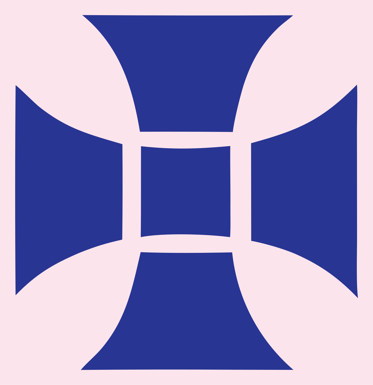 Maltese Cross Bold Mark #fce4ec/#283593