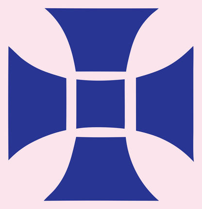 Maltese Cross Bold Mark #fce4ec/#283593