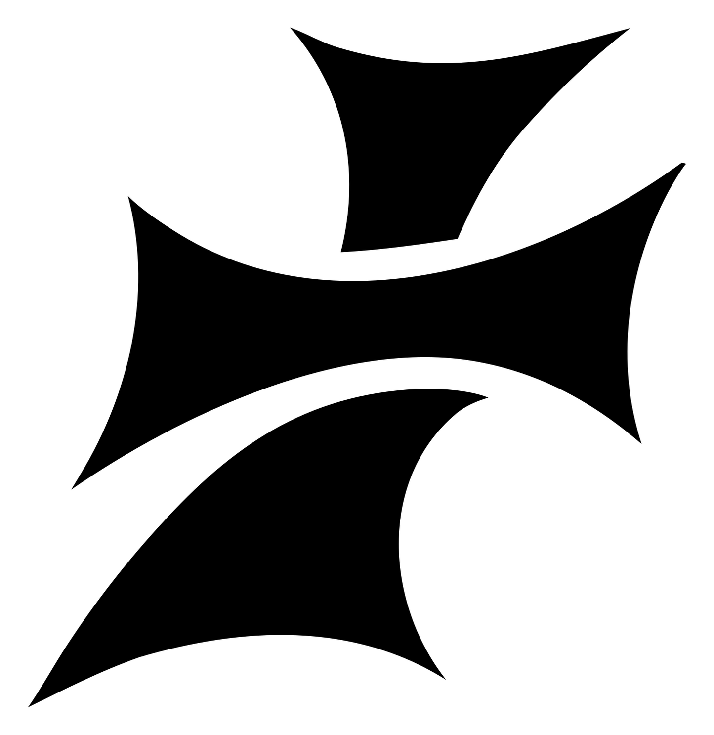 Split Cross Bold Mark #ffffff/#000000