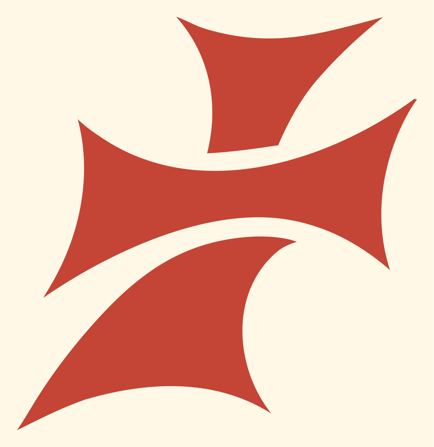 Split Cross Bold Mark #fff8e7/#c44536