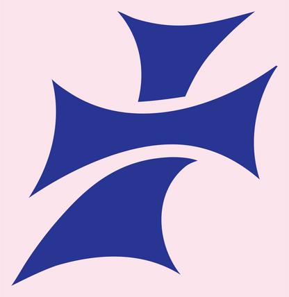 Split Cross Bold Mark #fce4ec/#283593
