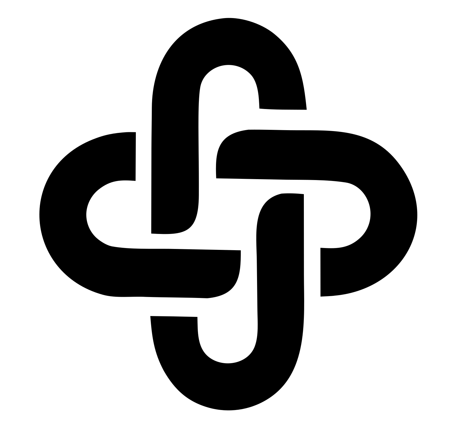 Monoline Interlocked Cross Mark #ffffff/#000000