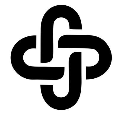 Monoline Interlocked Cross Mark #ffffff/#000000