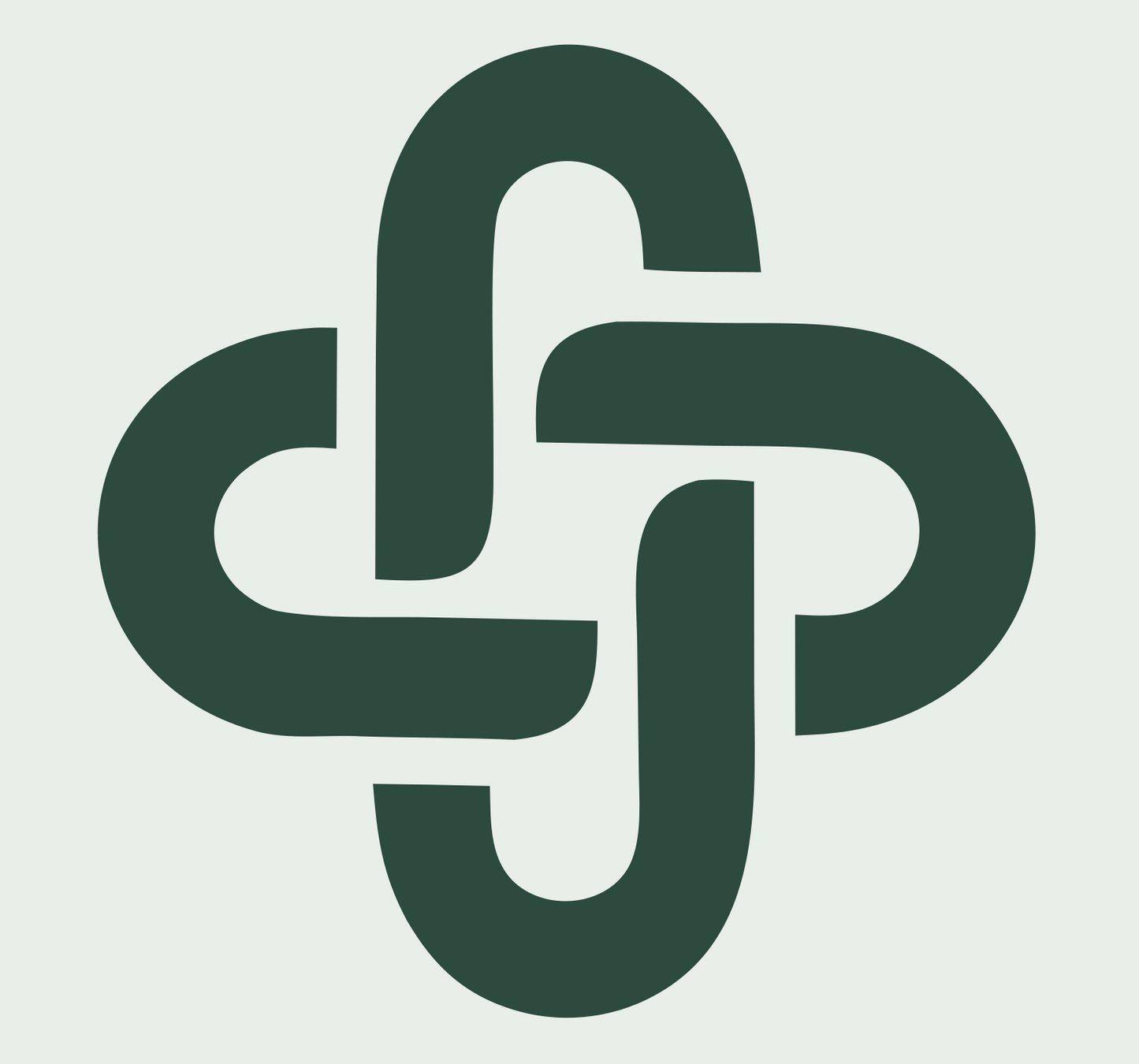 Monoline Interlocked Cross Mark #e8efe9/#2d4a3e