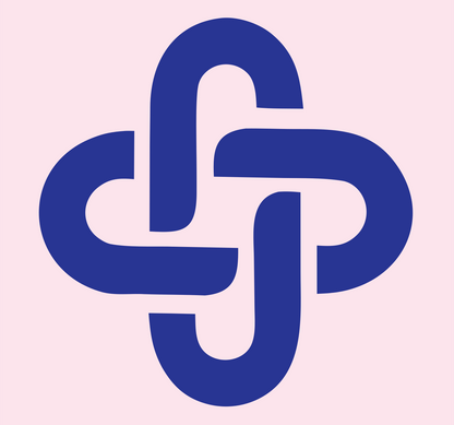 Monoline Interlocked Cross Mark #fce4ec/#283593