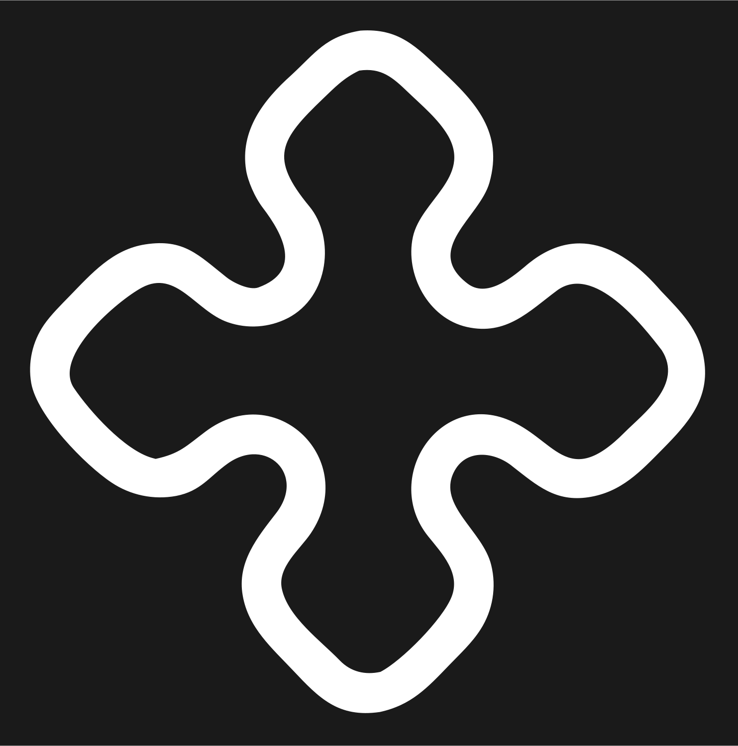 Monoline Curved Cross Mark #1a1a1a/#ffffff