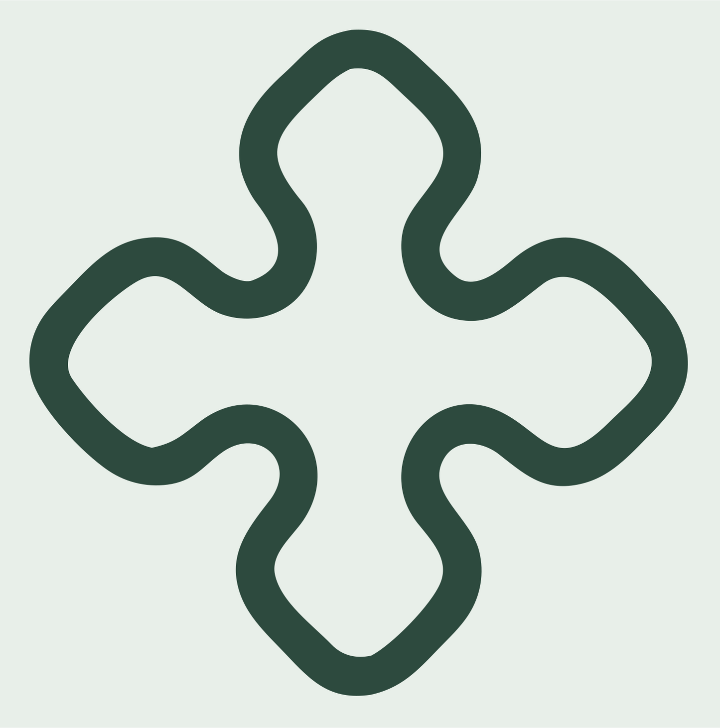 Monoline Curved Cross Mark #e8efe9/#2d4a3e
