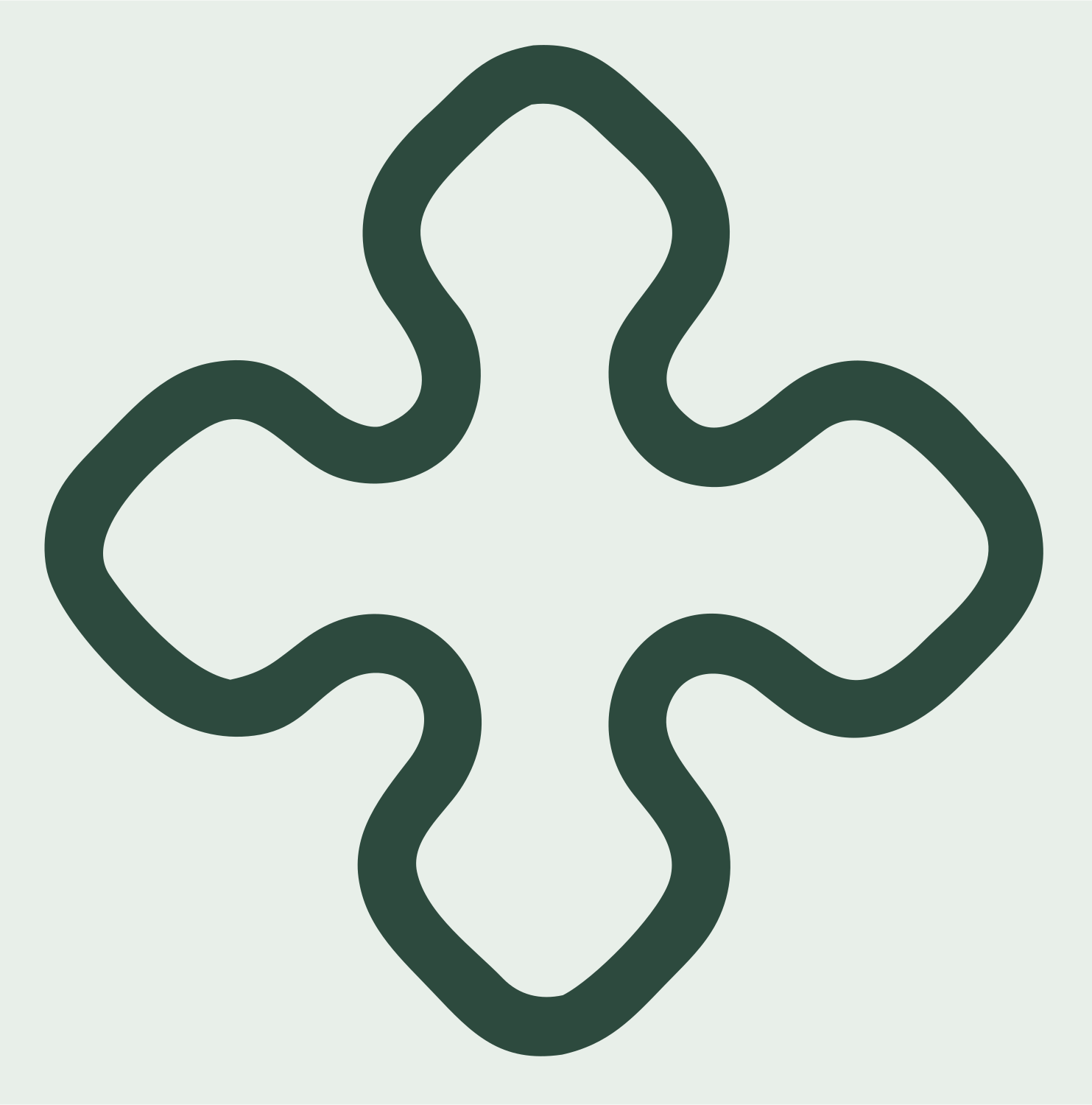 Monoline Curved Cross Mark #e8efe9/#2d4a3e
