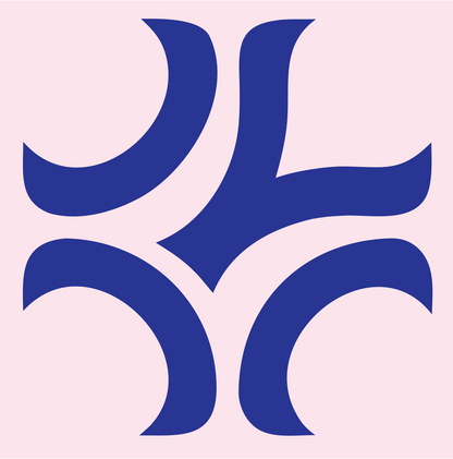 Curled Arm Cross Mark #fce4ec/#283593